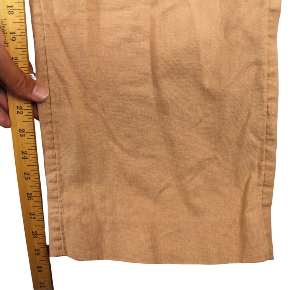 Abercrombie & Fitch Linen Blend Wide Leg Pant Trouser Tan Brown Size Small Baggy - Picture 8 of 10